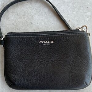 Coach Black Leather Wristlet